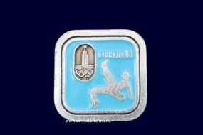 Значок СССР Олимпиада 1980 Москва (Борьба) оригинал