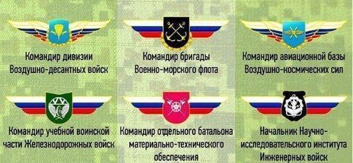 Новые должностные знаки для командиров и главнокомандующих родами и видами Вооруженных сил